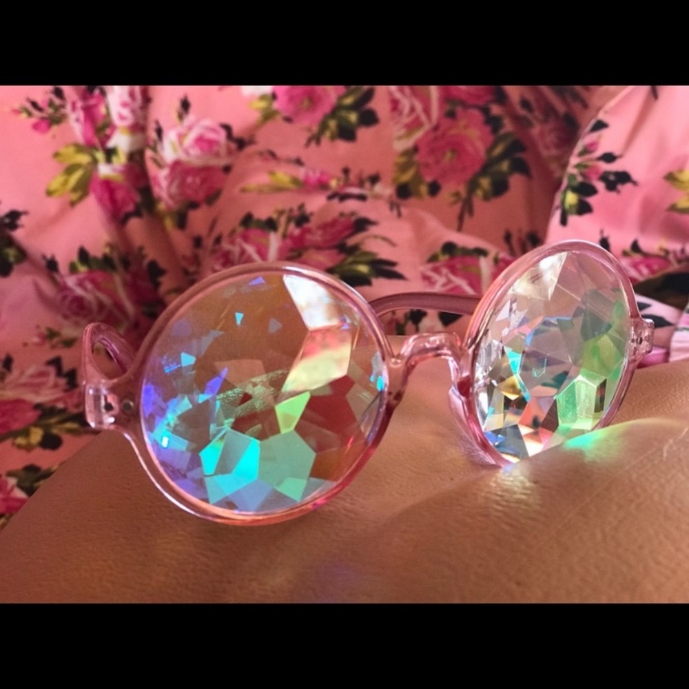 Pink Kaleidoscope Crystal Lens Sunglasses